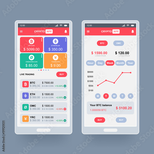 Cryptocurrency application design concept