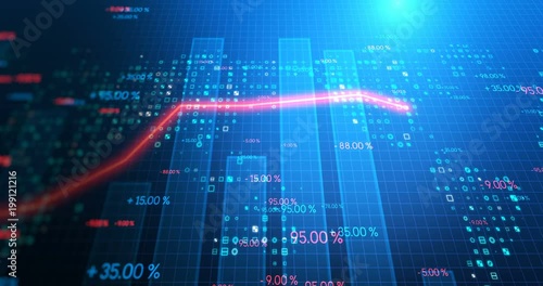 4k loop financial chart and stock market bar chart for use as  financial report and stock market presentation