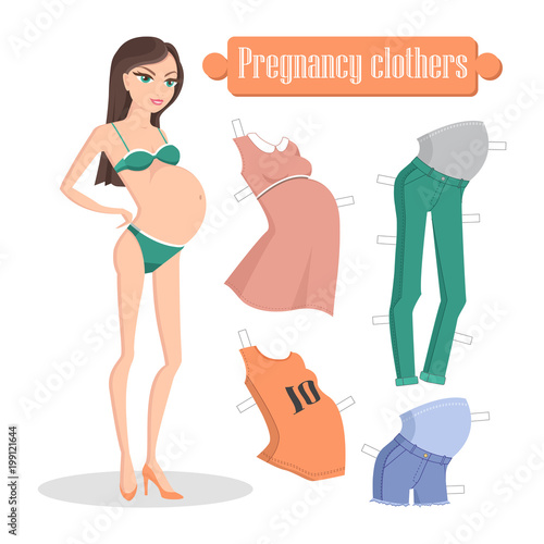 Pregnancy Clothers Banner, Vector Illustration