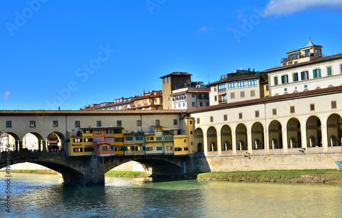 Historical and famous Old Bridge called "Ponte Vecchio" in Florence, Italy