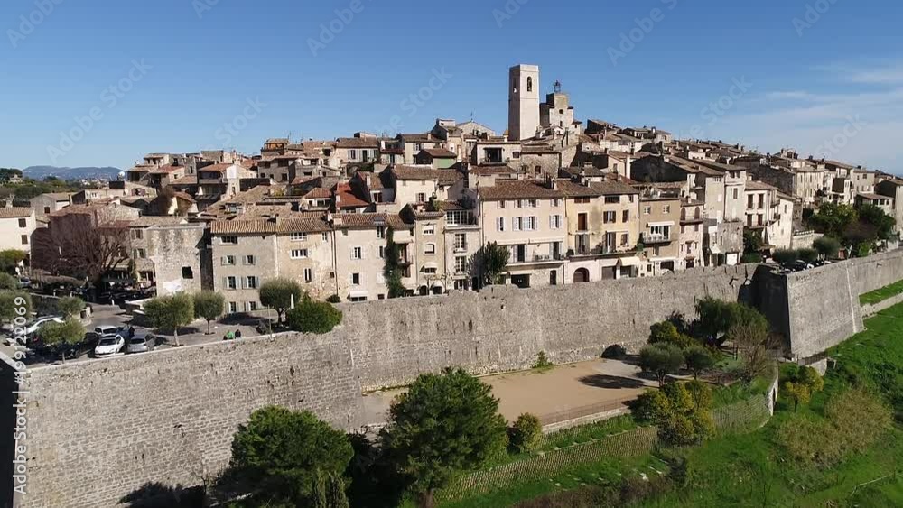 Aerial view of St Paul de Vence, a Famous perched village on French Riviera, HD (1920X1080) Aerial view of St Paul de Vence, a Famous perched village on French Riviera, HD (1920X1080)