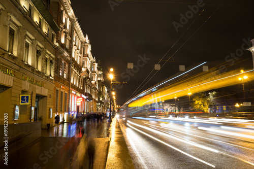 Nevsky prospect 12.11.2017 St. Petersburg. underground crossing evening city. evening lights
