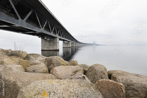 Öresund Bridge (Oresund Bridge) is a combined railway and motorway bridge across the Oresund strait between Sweden and Denmark (Malmo and Copenhagen). photo