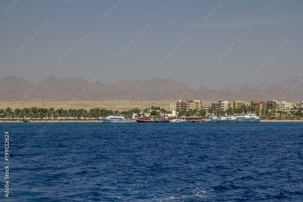 A city by the shore line. Egypt, Hurgada