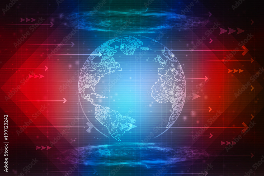 2d rendering abstract world concept
