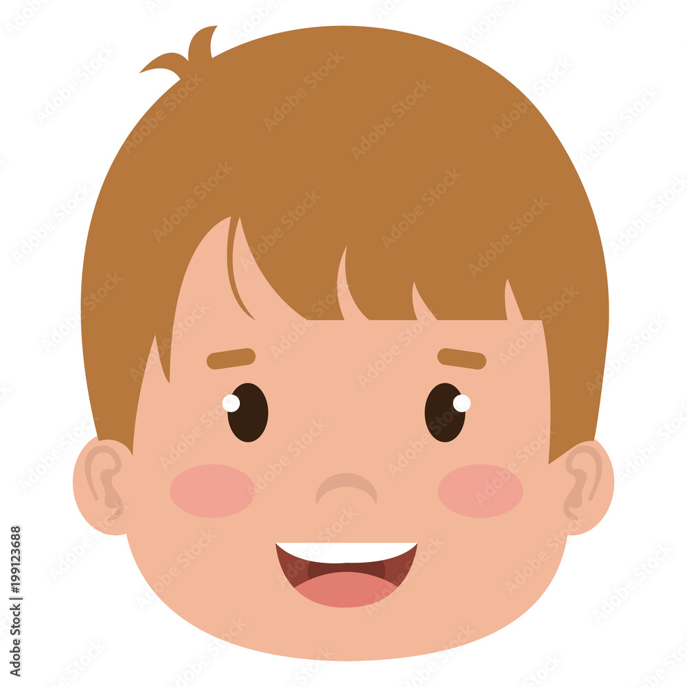 happy little boy head character vector illustration design happy little boy head character vector illustration design