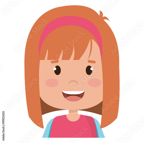 happy little girl character vector illustration design