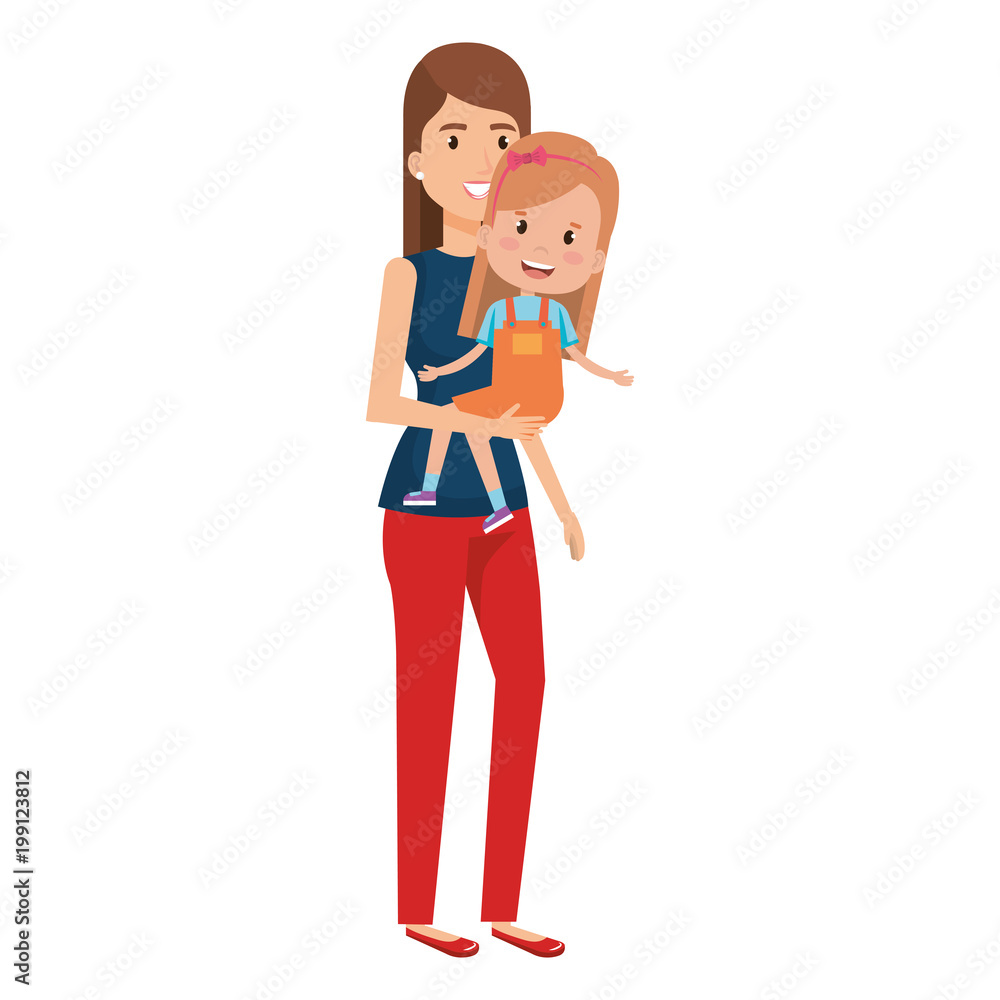 mother lifting daughter characters vector illustration design mother lifting daughter characters vector illustration design