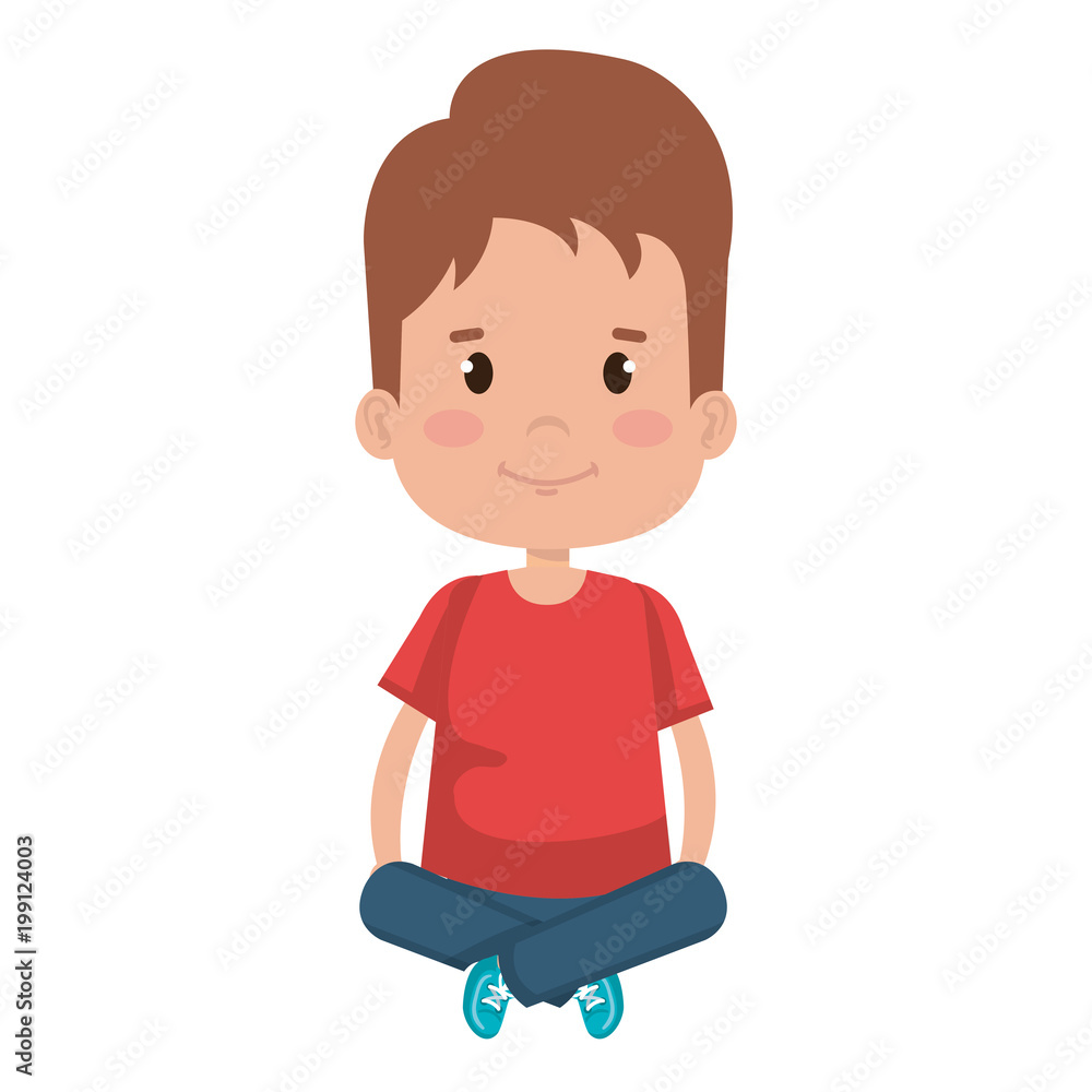 happy little boy siting in the floor character vector illustration design happy little boy siting in the floor character vector illustration design