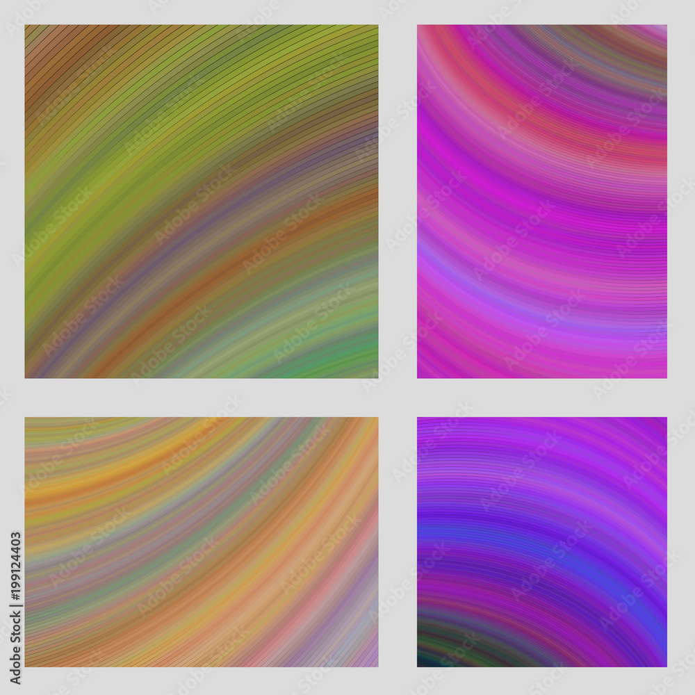 Obraz premium Colorful abstract curved digital art page background set