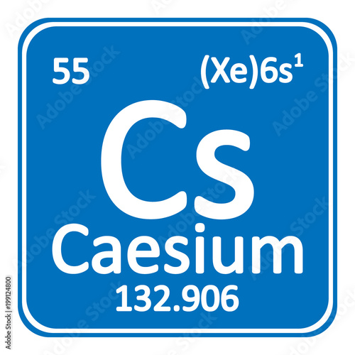 Periodic table element caesium icon.