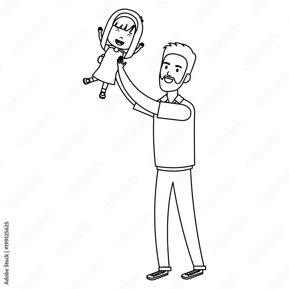 father lifting daughter characters vector illustration design father lifting daughter characters vector illustration design