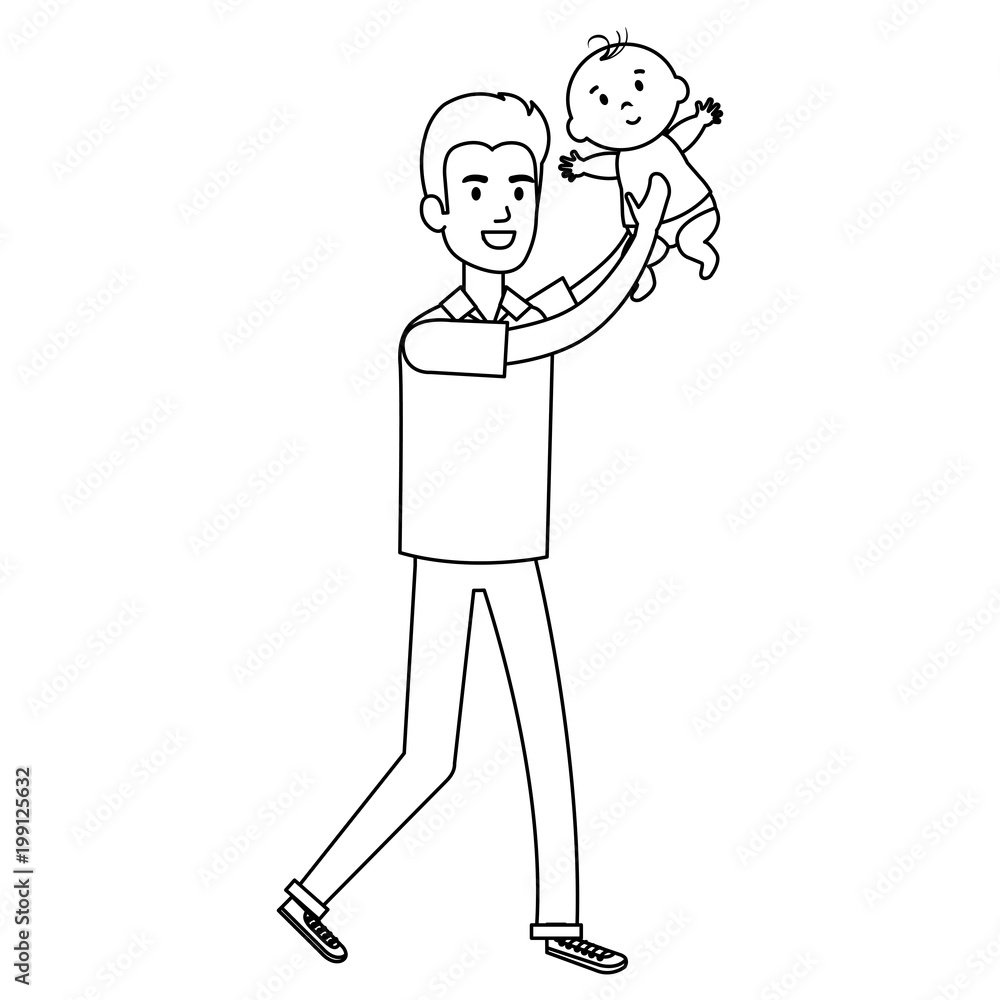 father lifting baby characters vector illustration design father lifting baby characters vector illustration design