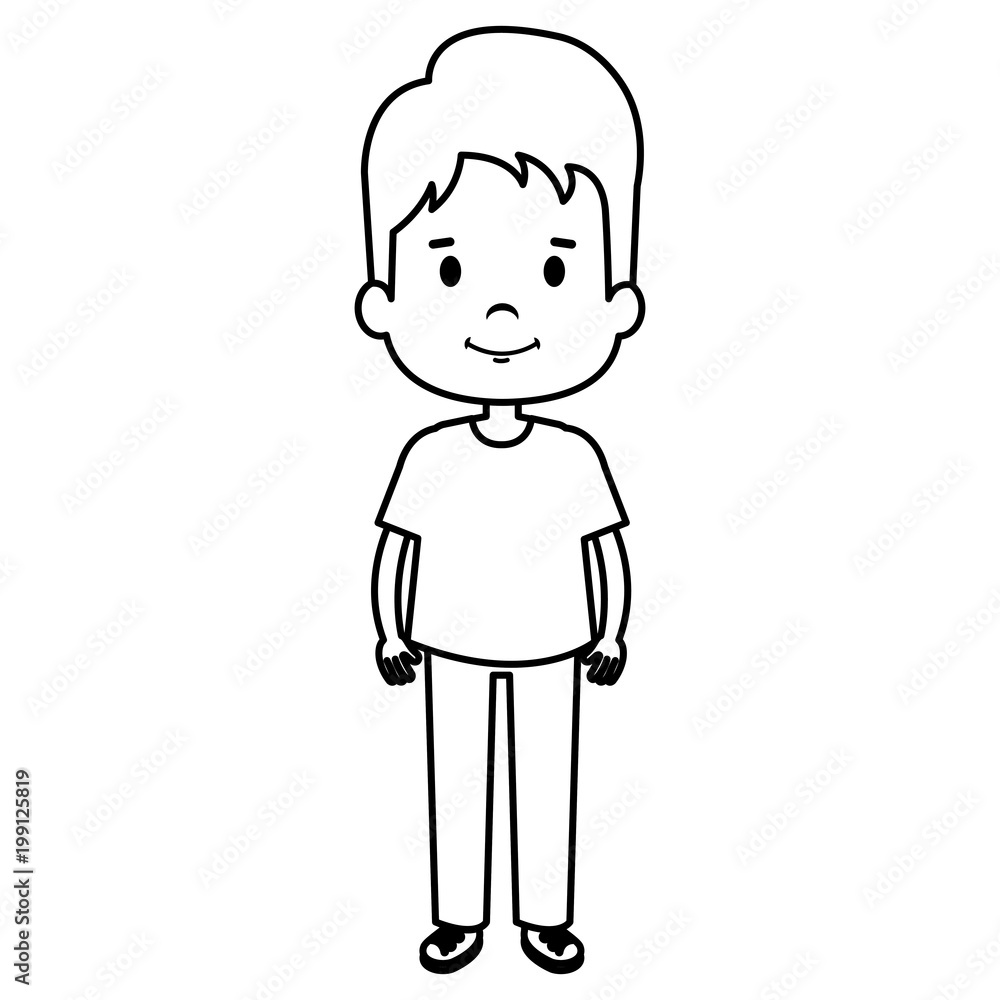 happy little boy character vector illustration design