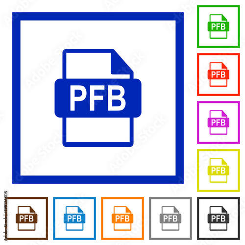 PFB file format flat framed icons