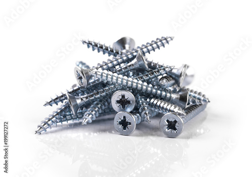 screws isolated on white photo