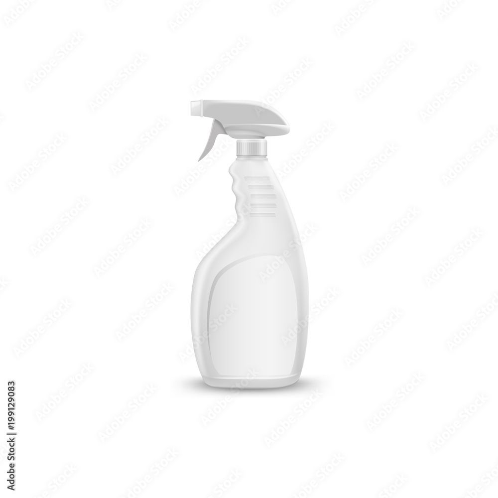mock up liquid laundry detergent spray package, realistic blank plastic white spray bottles. Mockup for brand and package design mock up liquid laundry detergent spray package, realistic blank plastic white spray bottles. Mockup for brand and package design