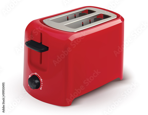 Toaster isolated. Realistic vector 3d illustration