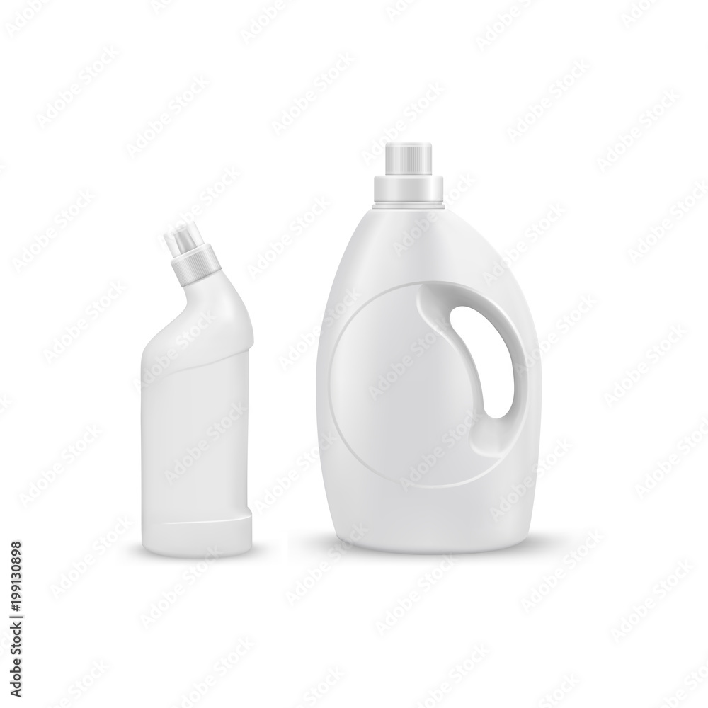 mock up liquid laundry detergent package, realistic set of blank plastic white bottles. Mockup for brand and package design mock up liquid laundry detergent package, realistic set of blank plastic white bottles. Mockup for brand and package design