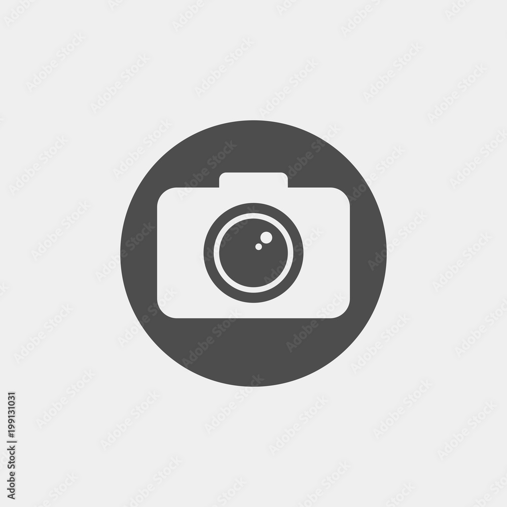 Photo camera flat vector icon	