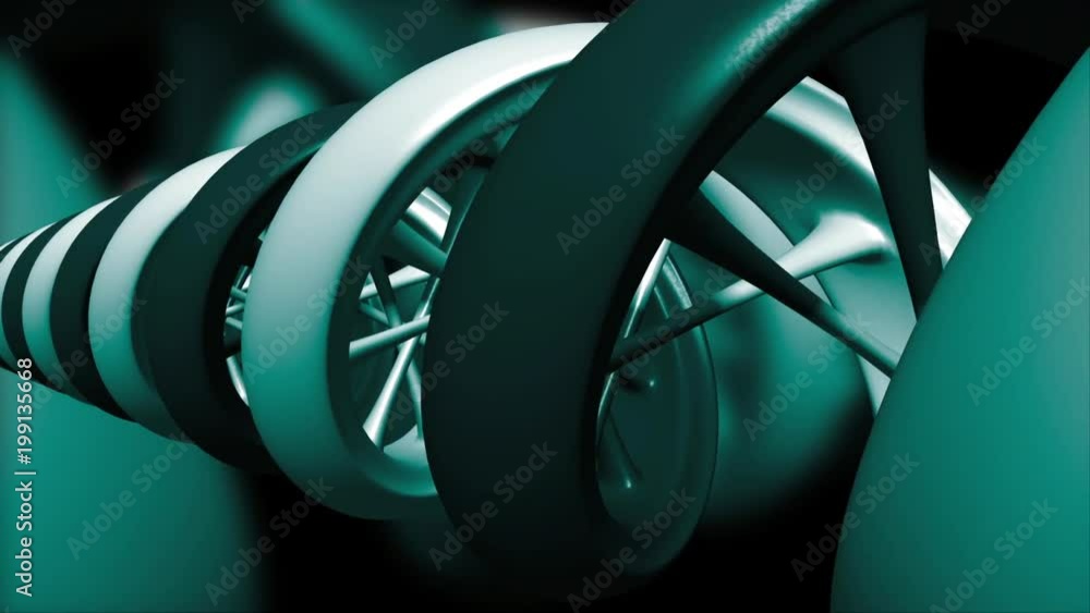 DNA 022: 3D animated DNA strand turns (Loop).