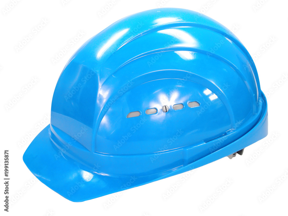 Bauhelm vor weißen Hintergrund Stock-Foto | Adobe Stock