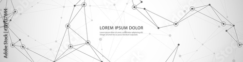 Vector banner design, global connection with lines and dots