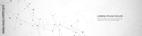 Vector banner design, global connection with lines and dots