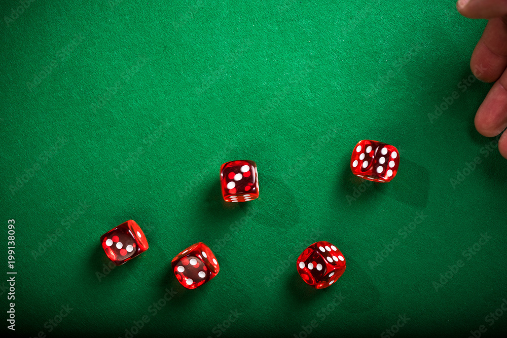 Rolling red dices Rolling red dices