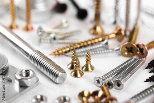 screws collection closeup photo