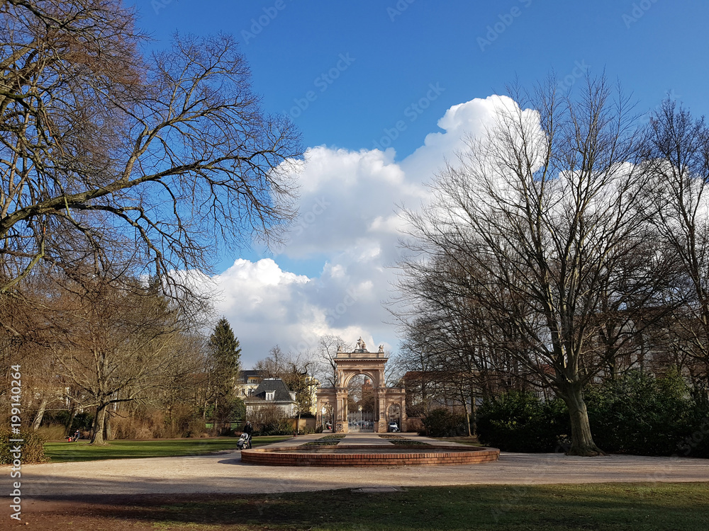 Gateway to the Municipal Park in Pankow in Berlin