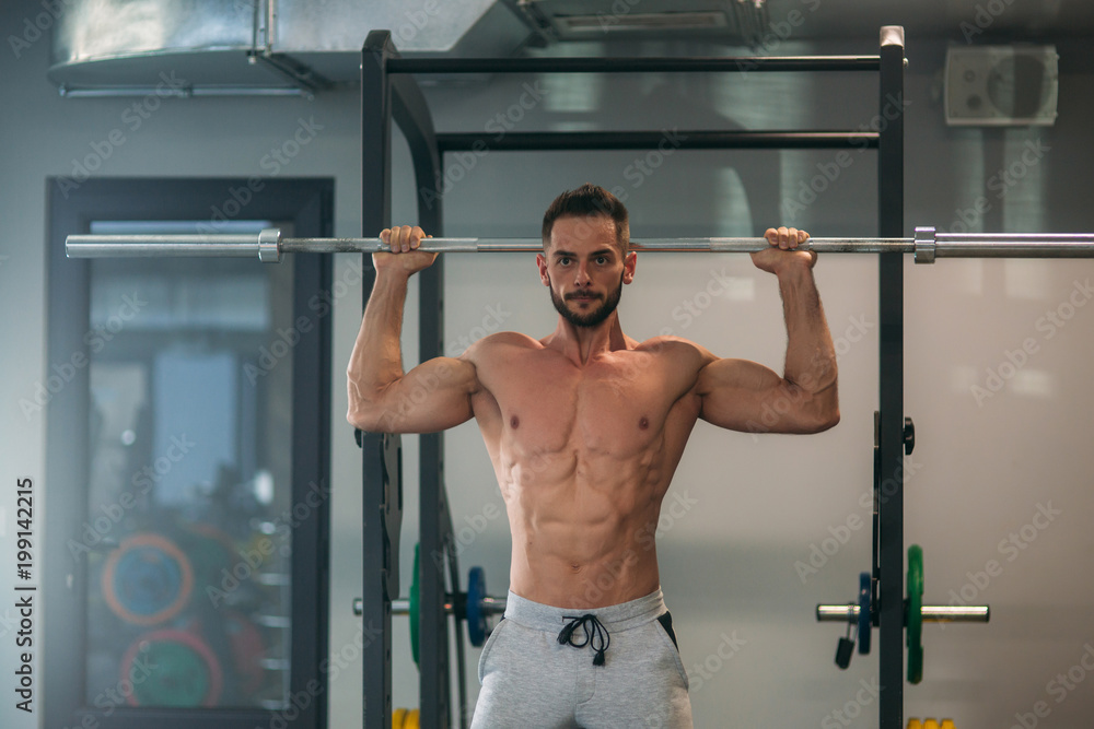 A young athlete trains in the gym A young athlete trains in the gym