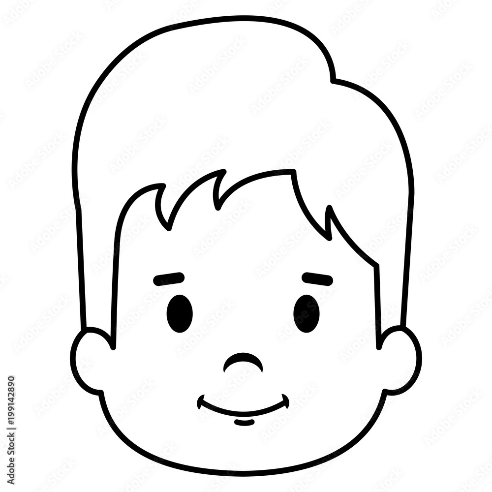 happy little boy head character vector illustration design happy little boy head character vector illustration design