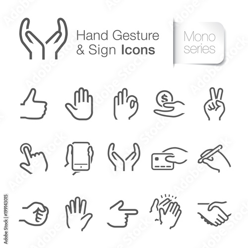 Hand gesture & sign icons