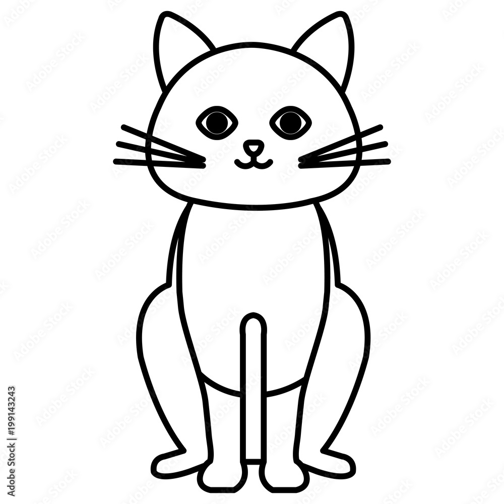 cute cat pet friendly vector illustration design