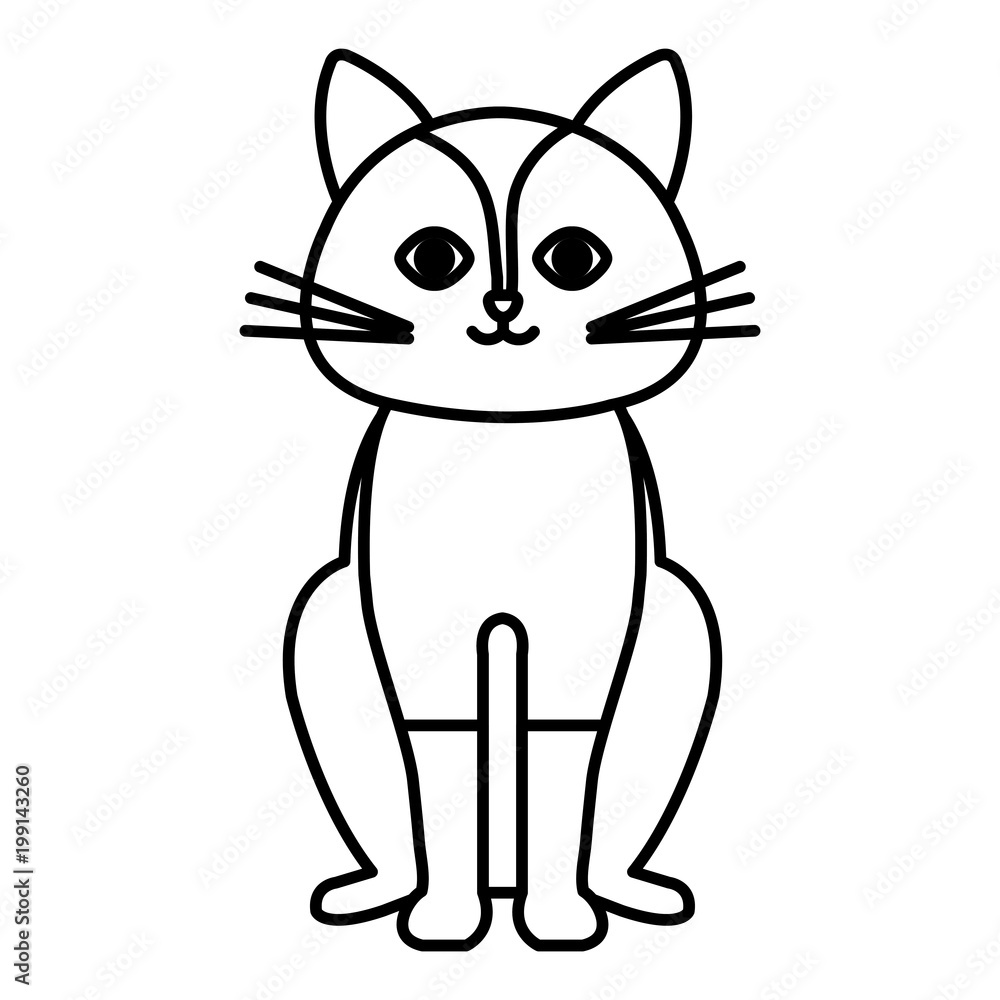 cute cat pet friendly vector illustration design