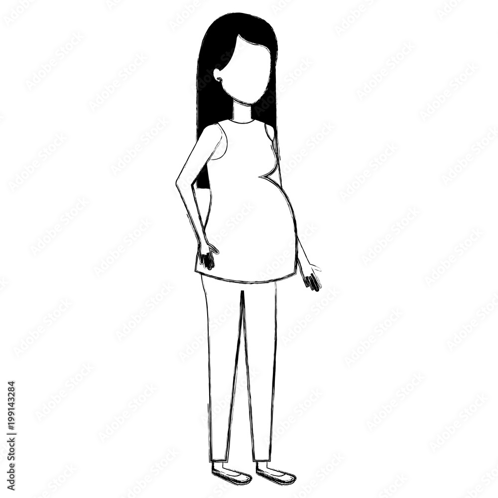 woman pregnacy avatar character vector illustration design woman pregnacy avatar character vector illustration design