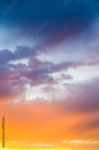 Beautiful clouds in the sky at sunset