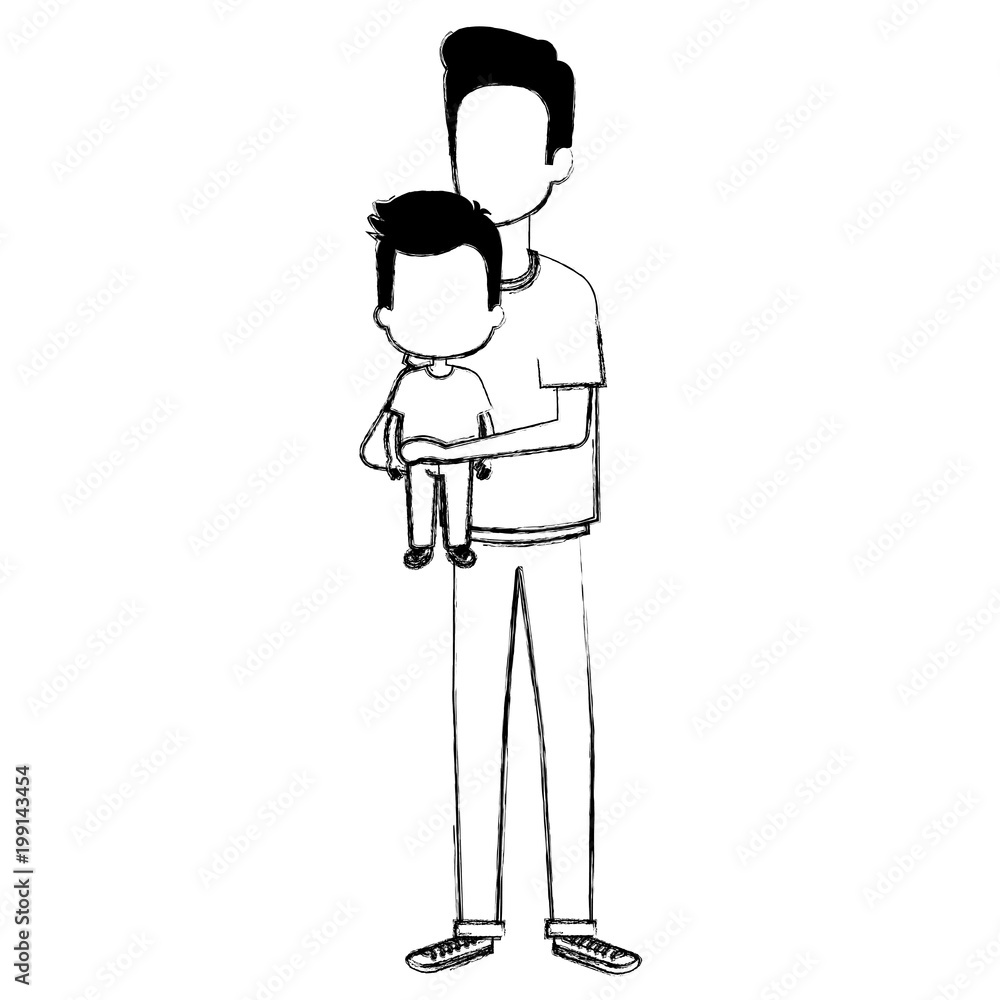 father lifting son characters vector illustration design father lifting son characters vector illustration design