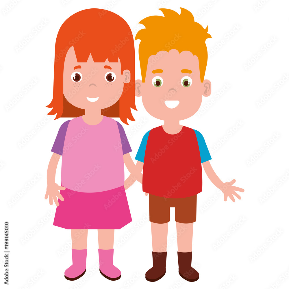 happy little couple characters vector illustration design happy little couple characters vector illustration design