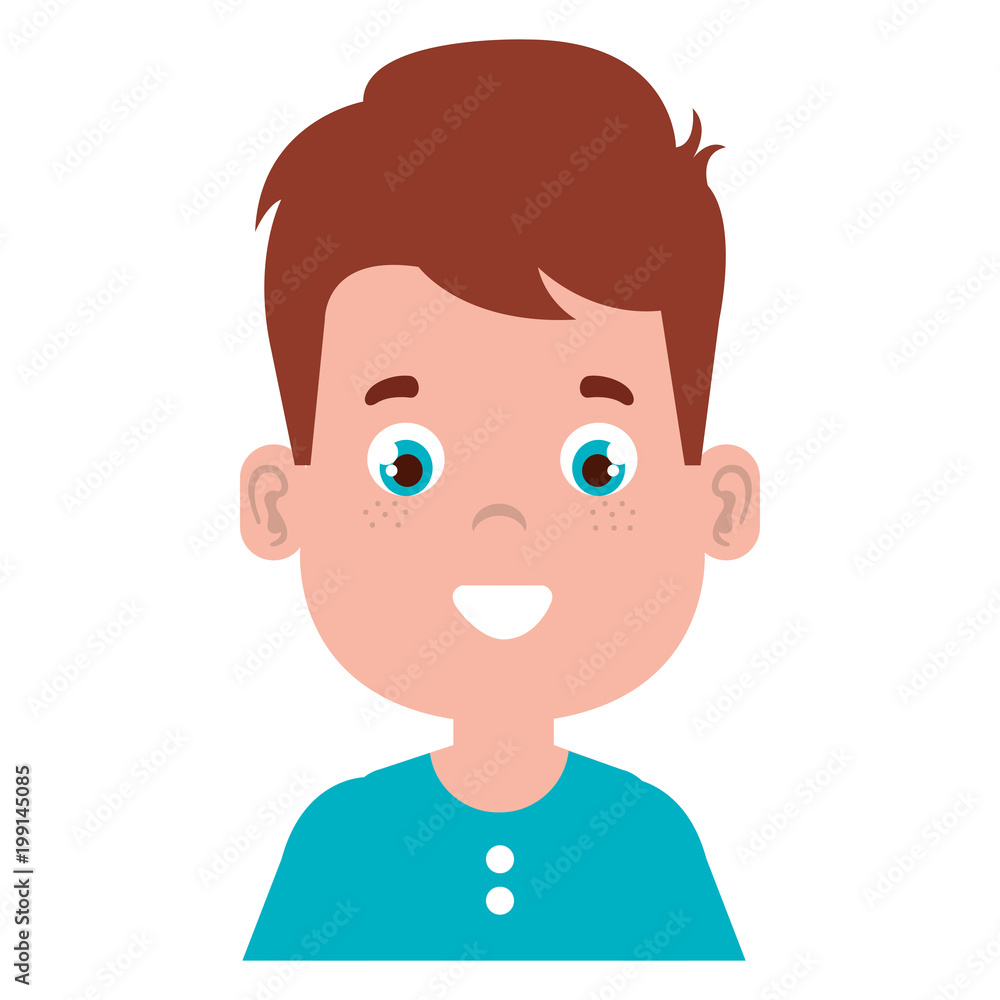 happy little boy character vector illustration design