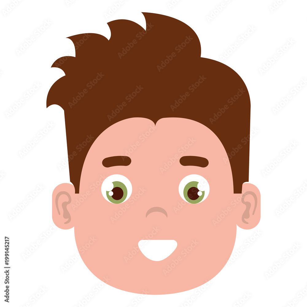 happy little boy head character vector illustration design happy little boy head character vector illustration design