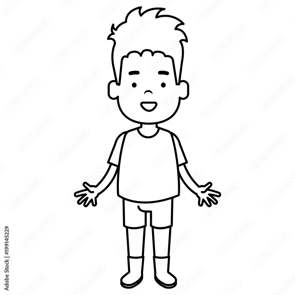 happy little boy character vector illustration design