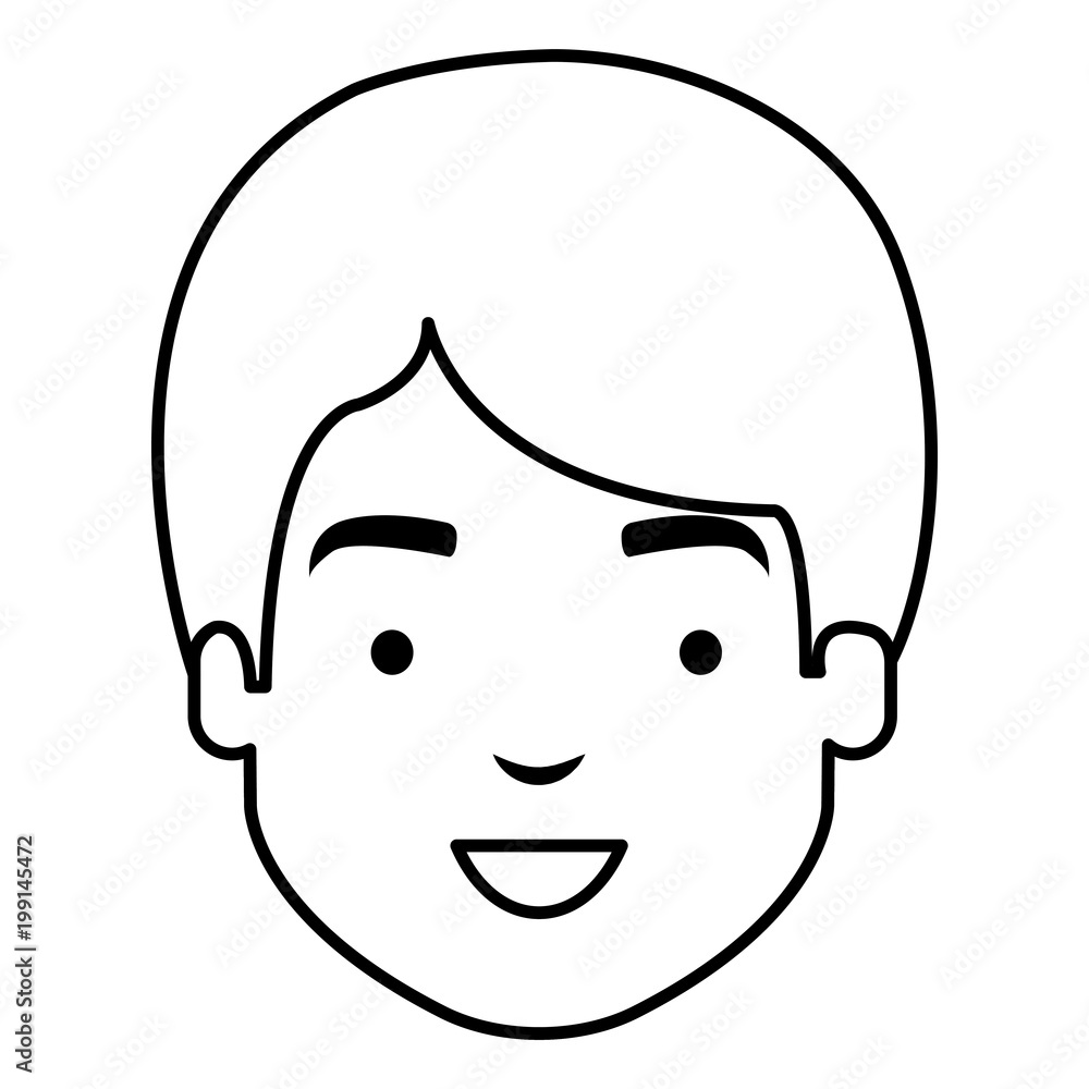 happy little boy head character vector illustration design happy little boy head character vector illustration design