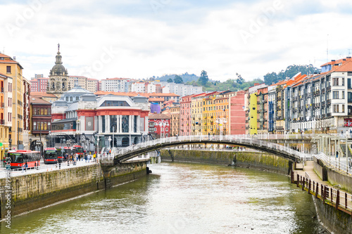 panoramic view of bilbao old town, Spain