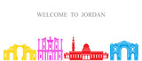 Jordan set.  Isolated Jordan architecture on white background