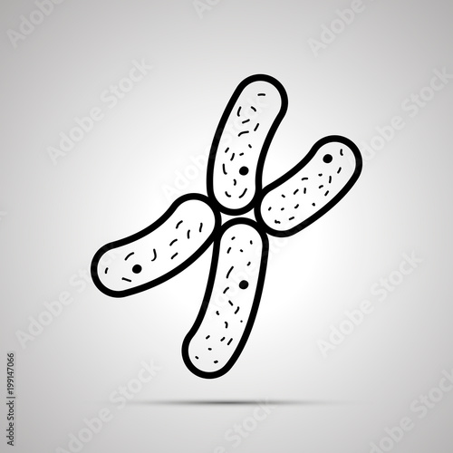 Chromosome simple black icon with shadow