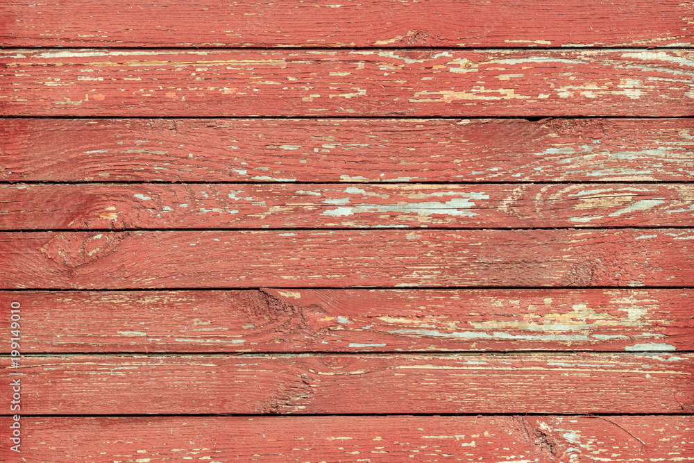 Peeled painted boards in red Peeled painted boards in red