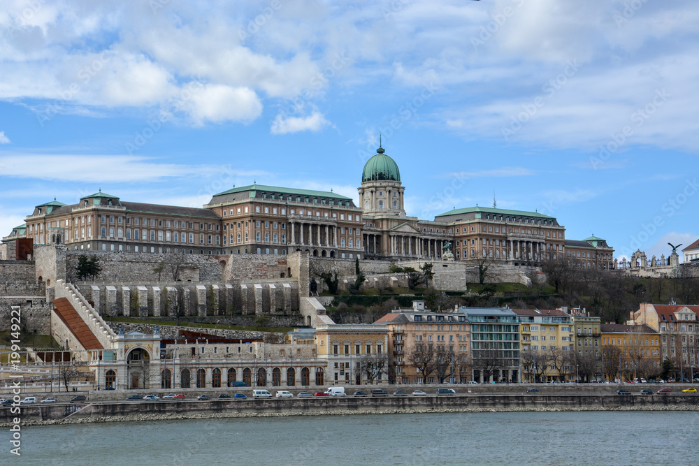 The Royal Palace at the river Danube in Budapest