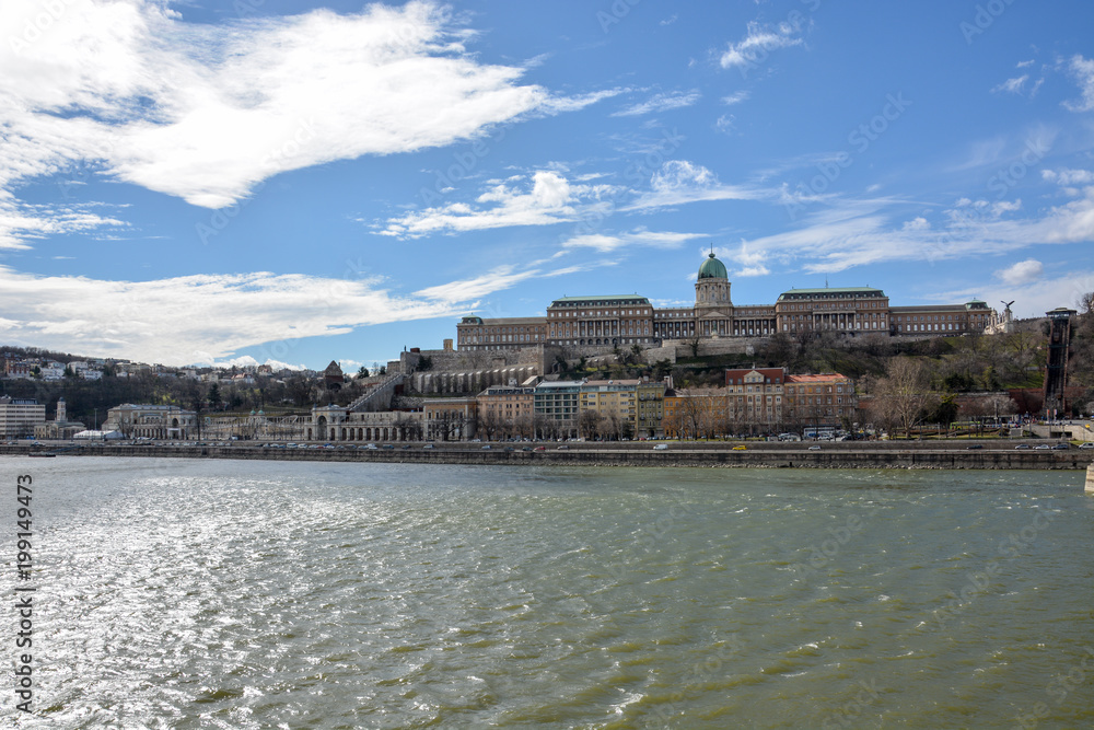 The Royal Palace at the river Danube in Budapest